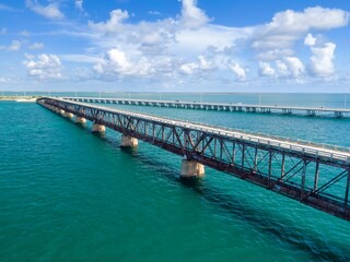 The old abandoned road of  Highway 1 spanning the Florida keys and Spanish Harbor Key, Big Pine Key, Florida, United States.