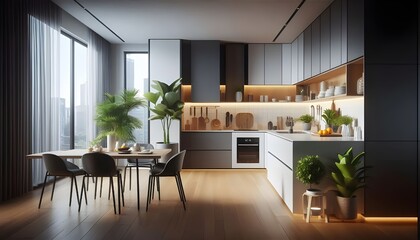 Fototapeta premium PNG Modern sleek kitchen design