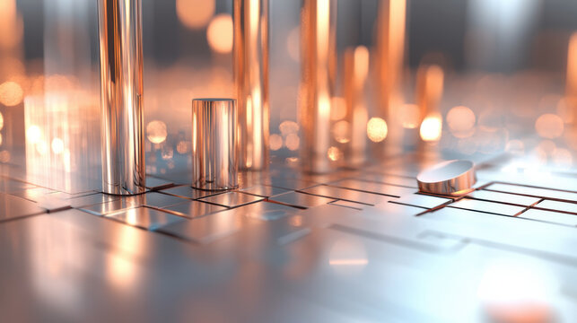 Colorful 3D bar graphs with data charts, representing business analytics, statistics, financial growth, and market analysis. - Powered by Adobe