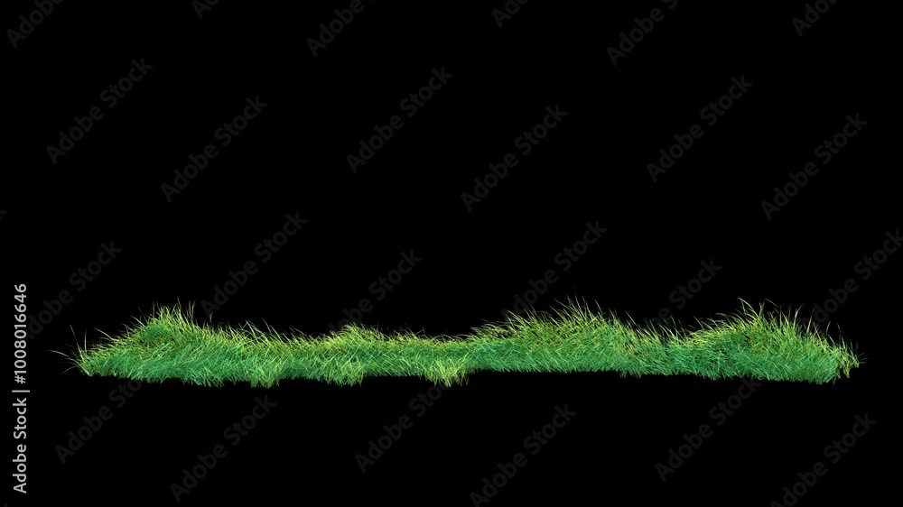 Wall mural grass wind noise loop on alpha channel. element footage place on footage or background and easier to