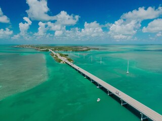 Highway 1 spanning the Floriday Keys in Lower Matecumbe Key, Florida, United States.