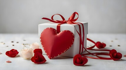 red heart and gift box