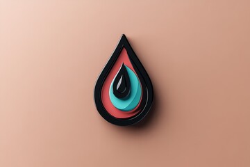 Minimalist icon of a teardrop, with soft colors and simple shapes symbolizing the quiet beauty of emotional release