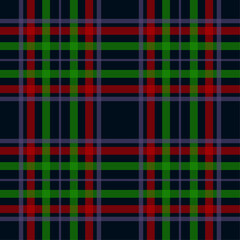 Red, green and blue gingham background, seamless vector pattern, design for fabric, wallpaper, packaging.