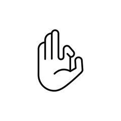 Mudra hand icon. Simple mudra hand icon for social media, app, and web design. Vector illustration