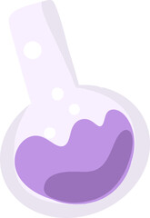 assets of glass bottles and flasks with colorful liquid elixir or potion