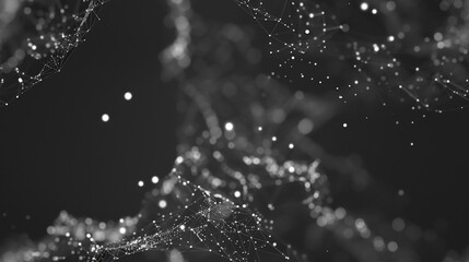 Abstract digital network background with glowing particles 