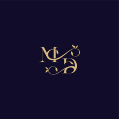 beauty leaf monogram logo organic and elegant concept MD wedding initial letter