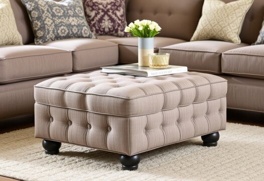 Ottoman a padded footstool or seating option that can also serve