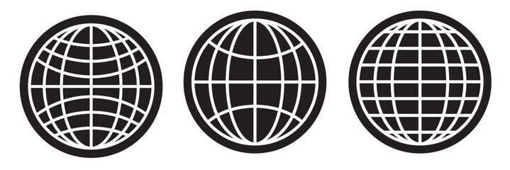 Globe Icon vector illustration, Go to web symbol icon, www symbol, Web icon, website, homepage icon set, earth clip art, globe symbol isolated white background. 