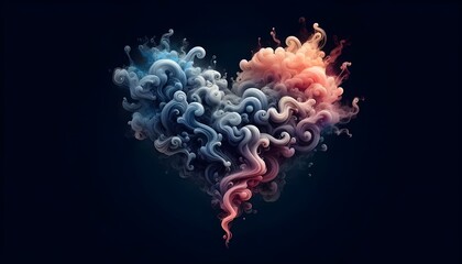Obraz premium PNG Heart-shaped smoke art design