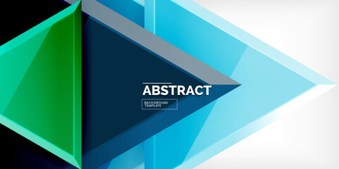 Abstract background - colorful triangles with 3d effect. Vector Illustration For Wallpaper, Banner, Background, Card, Book Illustration, landing page