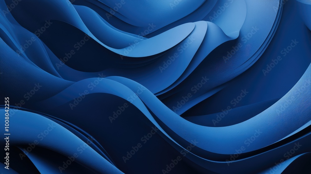 Aufkleber horizontal template with dynamic blue wave patterns, forming a vibrant abstract background