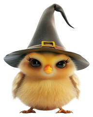 Fototapeta premium PNG Pigeopn wearing witch hat bird illustration halloween.