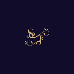 beauty leaf monogram logo organic and elegant concept SJ wedding initial letter