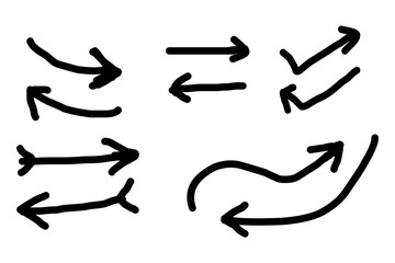 set of hand-drawn arrows icon