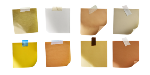 Colorful Sticky Notes, png collection isolated on transparent background