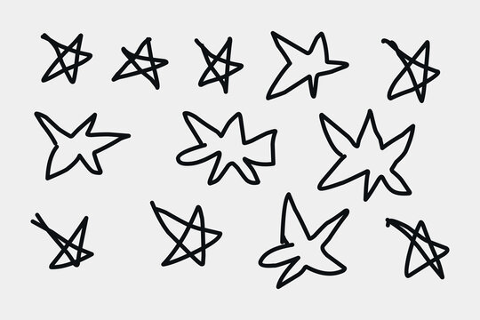 hand-sketched celestial stars pattern