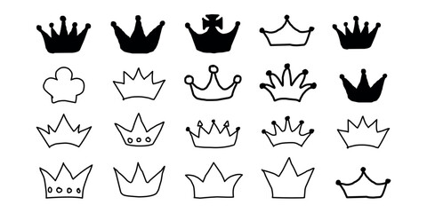 unique crown icon set for royal branding
