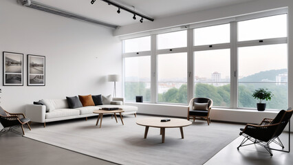 Luxury Living Room with Natural Light and Modern Aesthetic