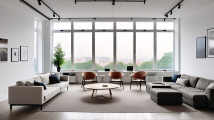 Urban Living: Bright Modern Living Room with Scenic Views