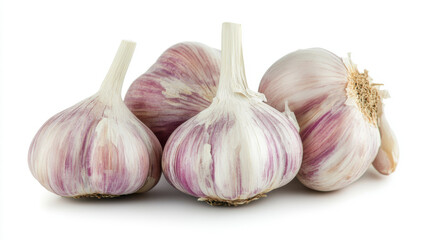 Obraz premium Garlic bulbs conjure up images of country kitchens and delicious home-cooked meals. Fascinating scenes and the simple joy of cooking with healthy ingredients.