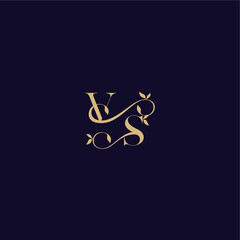organic and elegant concept VS beauty leaf monogram logo letter wedding initial
