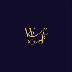 organic and elegant concept WJ beauty leaf monogram logo letter wedding initial