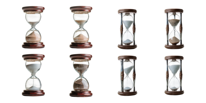 Hourglasses on Display, png collection isolated on transparent background