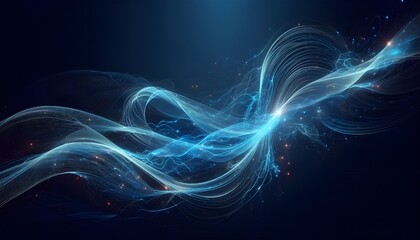 Obraz premium PNG Abstract blue light waves motion