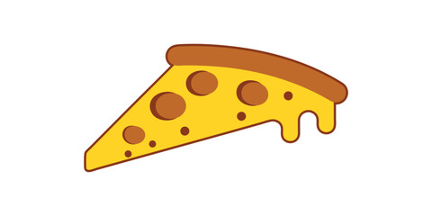 Cheesy Pepperoni Pizza Slice Illustration