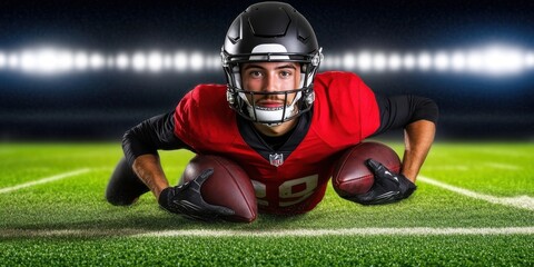 a football player laying on the ground