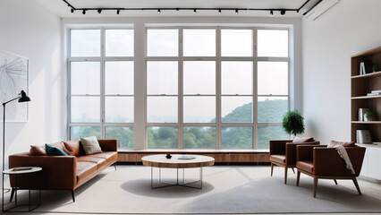 Open Concept Living Room with Natural Wood and Clean Lines