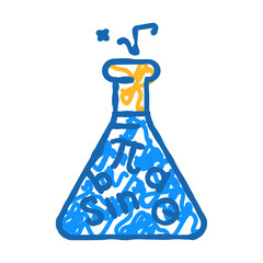 math science education doodle icon sketch vector. math science education sign. isolated symbol illustration