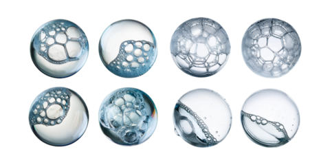 soap transparent bubble stages of the explosion, png collection isolated on transparent background