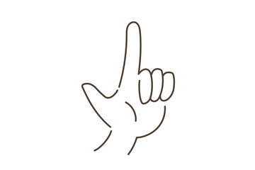 シンプルな手の線画イラスト