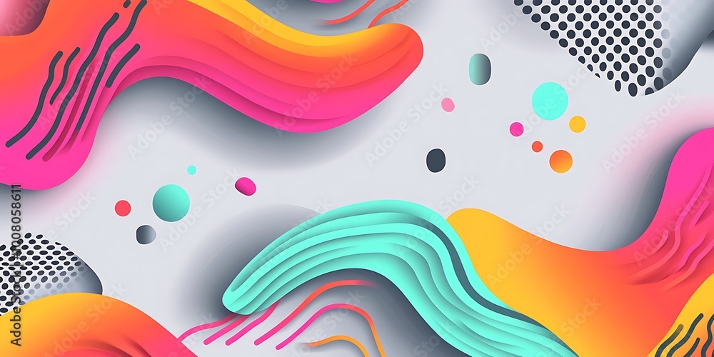 Poster abstract, colorful gradient shapes made of lines. vector illustration with a gradient color palette,