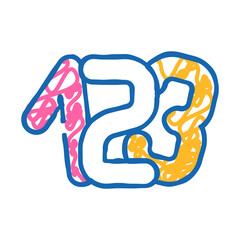 numbers math science education doodle icon sketch vector. numbers math science education sign. isolated symbol illustration