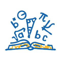 math education science doodle icon sketch vector. math education science sign. isolated symbol illustration