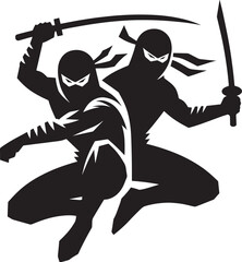 Ninja warrior silhouette vector illustration isolated on a white background