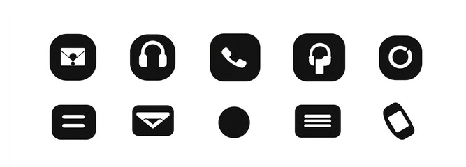 illustration of neumorphic style Customer Call Support button set for UI design.illustration