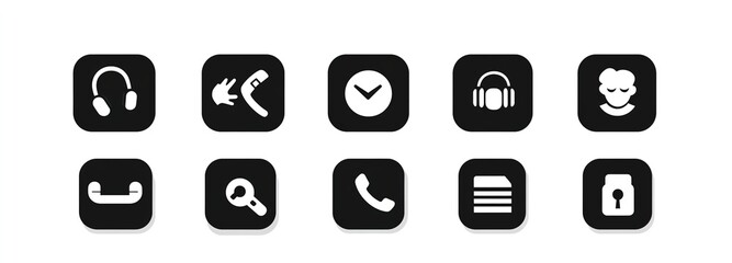 illustration of neumorphic style Customer Call Support button set for UI design.illustration