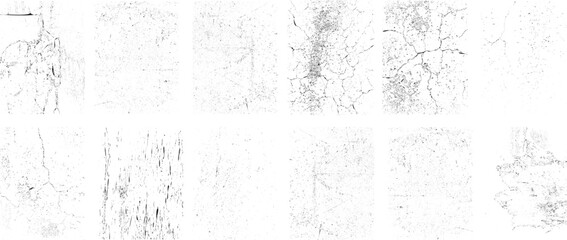 Grunge textures set. Collection of vector, distress, textures .Simply Place grungy textured overlay over any Object to Create grunge ,dirty effect .Various distressed texture for your design. 