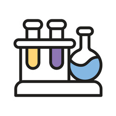 Multiple test tubes filled with liquids for lab experiments and research