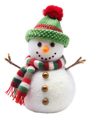 cute snowman isolated on a transparent background