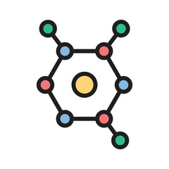Diagram representing atoms and their molecular bonding in scientific research