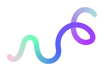 Neon Color Gradient squiggle lines. Scribble stripe with wavy elements. Abstract organic dynamic colorful Sshapes on dark background.