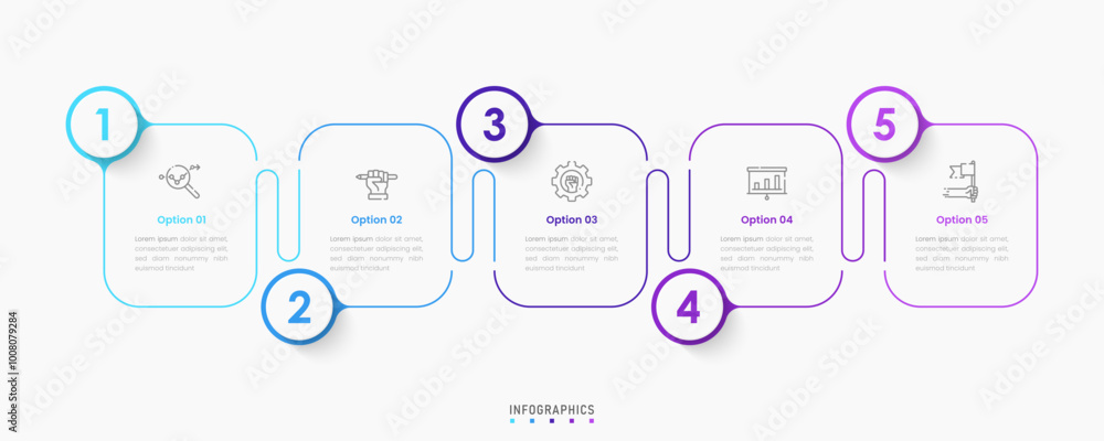 Wall mural vector infographic label design template with icons and 5 options or steps. can be used for process 