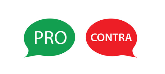 pro contra sign on white background	