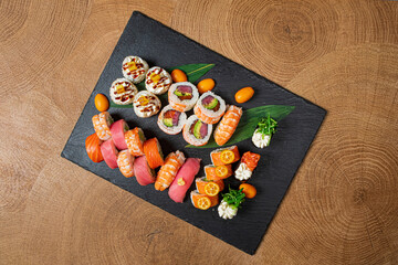 sushi set on the table